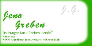 jeno greben business card